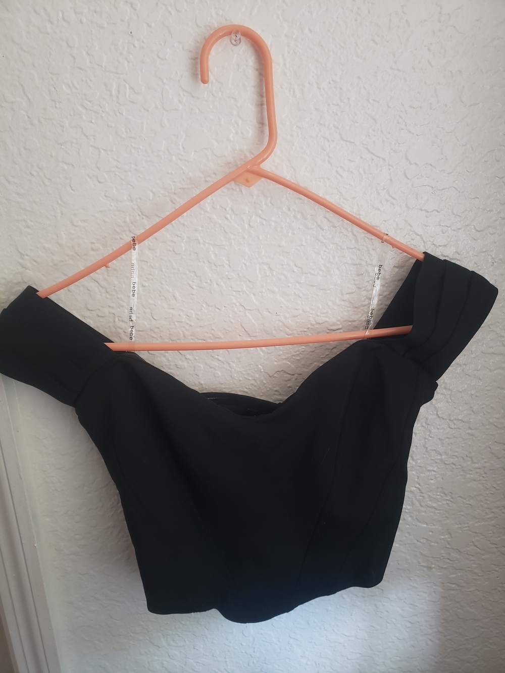 bebe Black Off-Shoulder Women's Top
